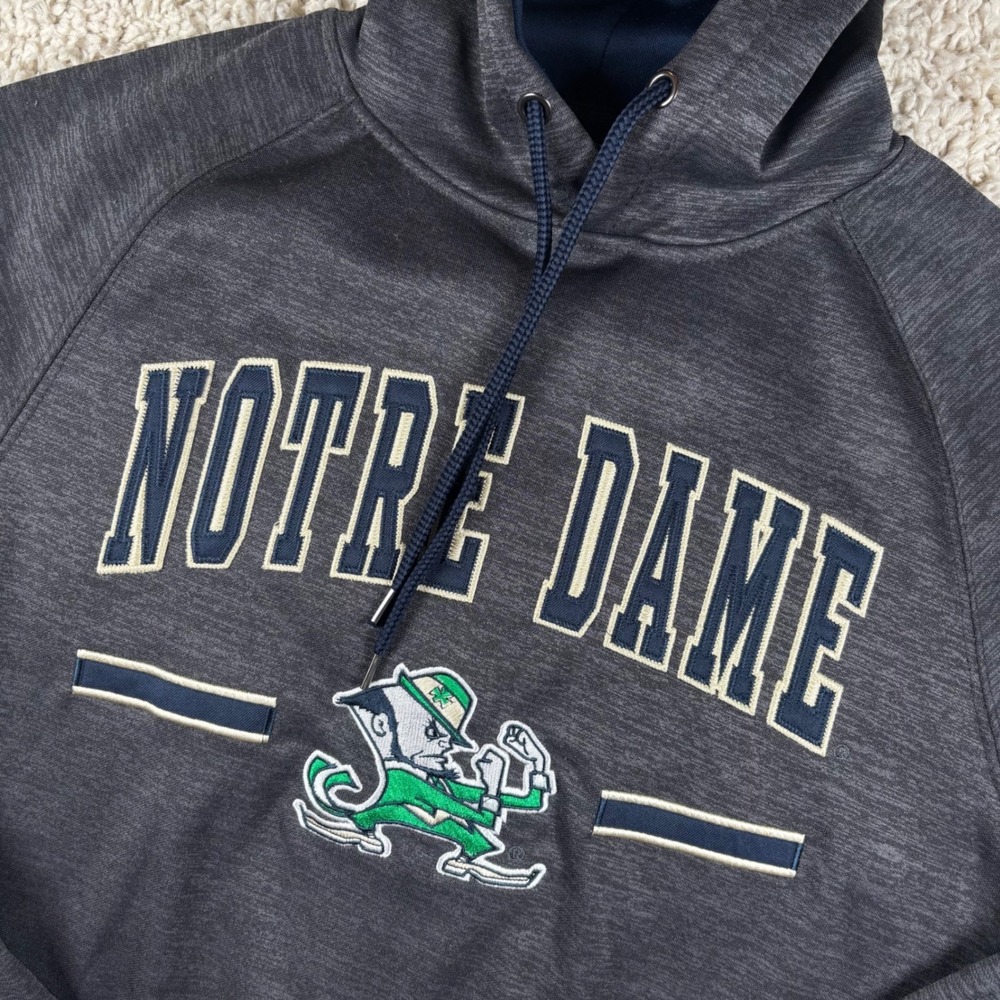Colosseum Mens Hoodie S Gray Notre Dame Fighting Irish Pullover NCAA South Bend